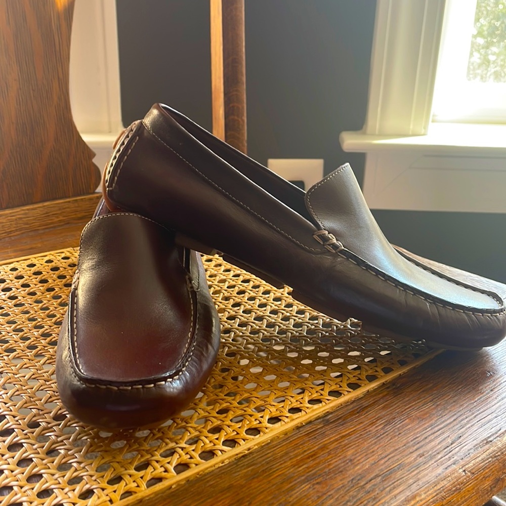 Cole Haan Men’s Dark Brown Leather Slip-On Loafers